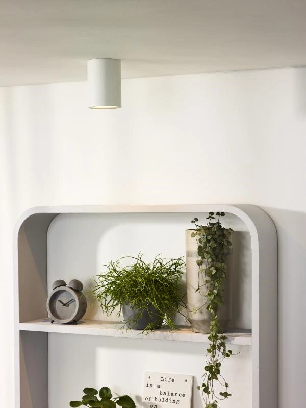 Lucide BENTOO-LED - Spot plafond - Ø 8 cm - LED Dim. - GU10 - 1x5W 3000K - Blanc - ambiance 1